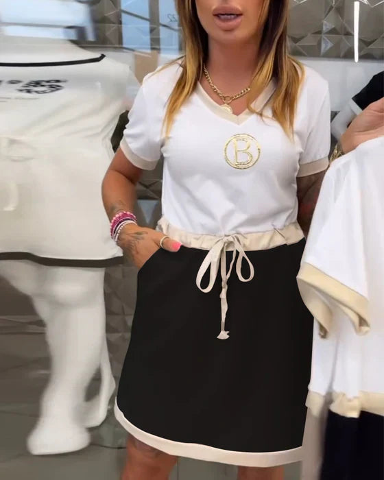 Γυναικεία καλοκαιρινά ελαφριά φορέματα με κοντά μανίκια-SI