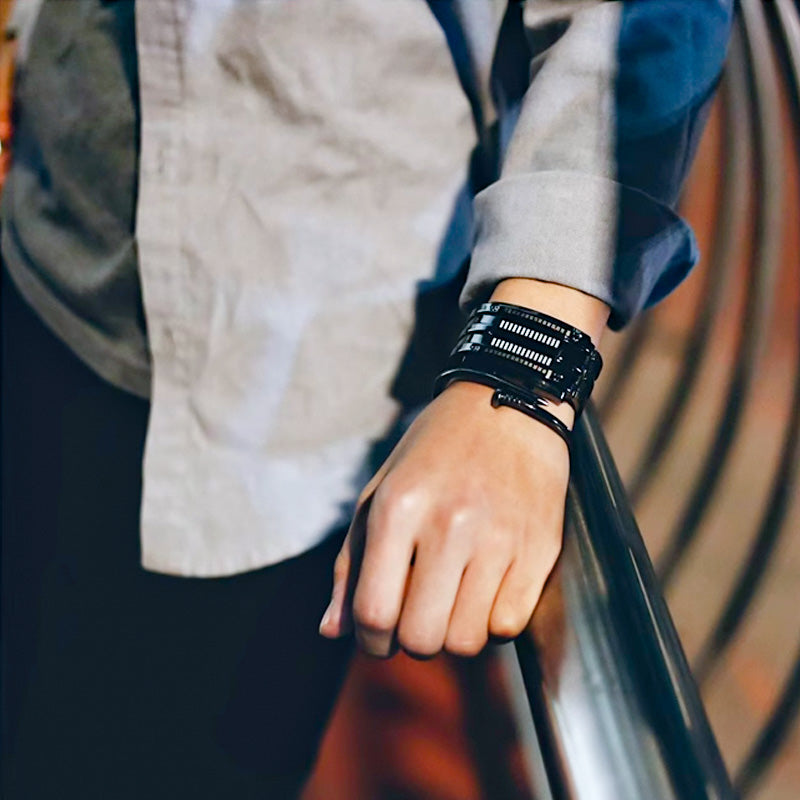 ⌚ DABAR 50 % NUOLAIDA! 🤓 Kiberpanko dvejetainis LED laikrodis – „Tik kompiuterių entuziastai tai supranta“ – futuristinis, unikalus ir akį traukiantis su mėlynu LED ekranu 💙-LT