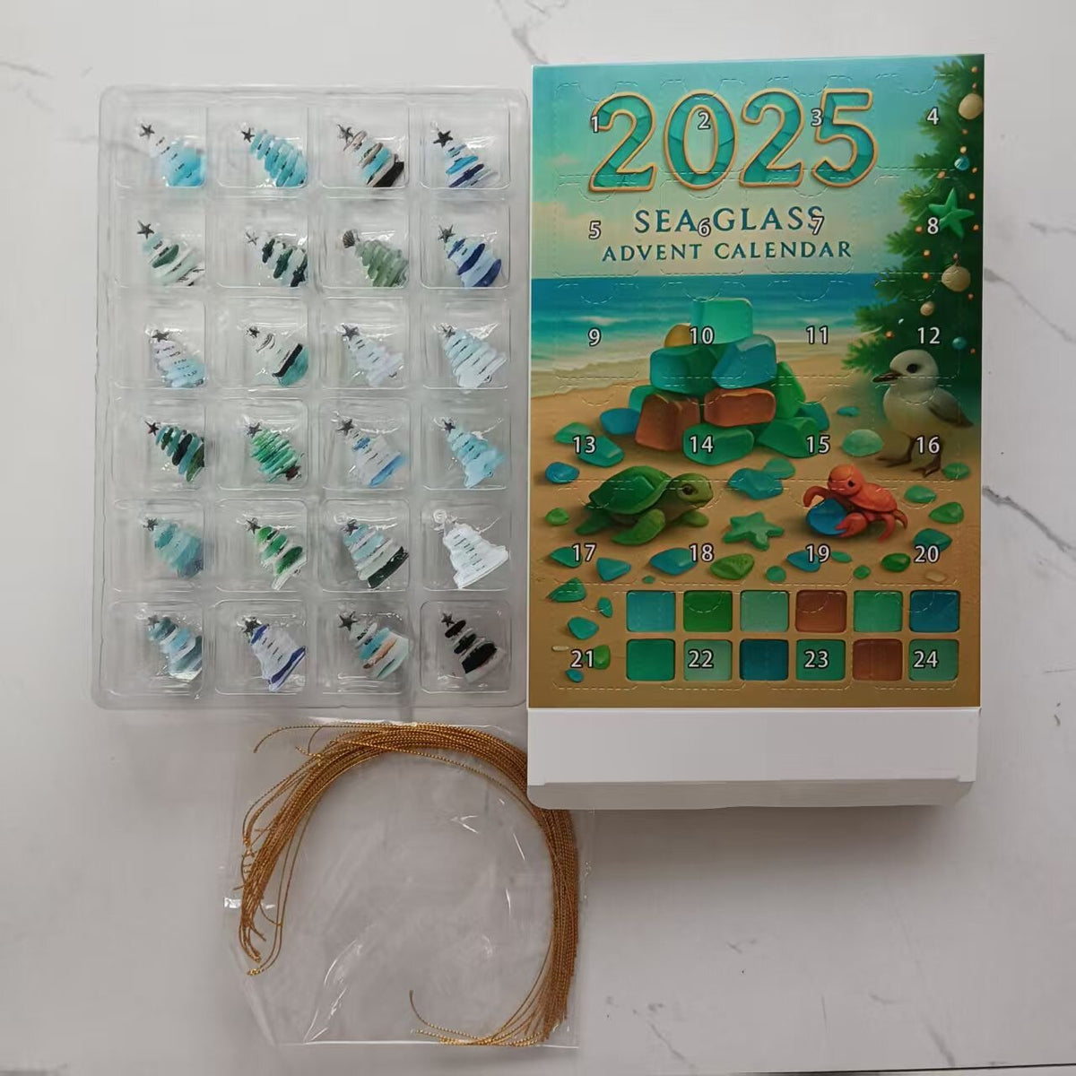 🌊✨Ακρυλικό Ημερολόγιο Advent με Εφέ Χριστουγεννιάτικου Δέντρου 🎄❄️SI