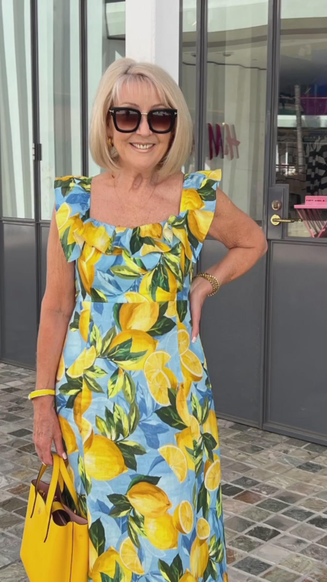 🍋Vestido túnica con emprinto de limones