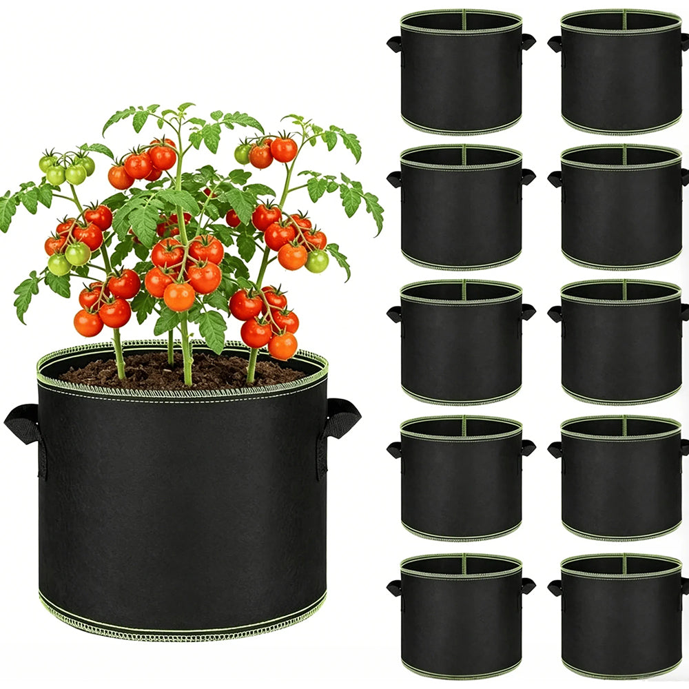🌱 Paket 5 vrečk za gojenje s prostornino 19 litrov (5 galon) – trpežni, zračni lončki iz blaga z ročaji za zelenjavo, rože in sadje-SI