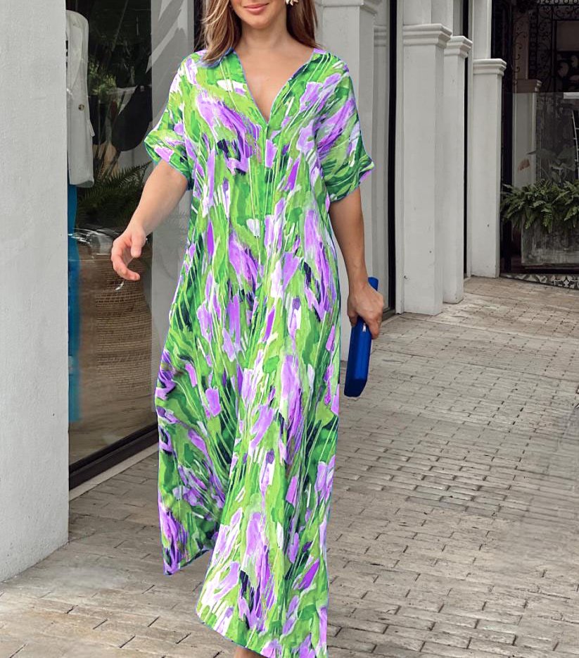 【M-XL】🌈Το επίσημο φόρεμα είναι βαμμένο με σχέδιο-LT