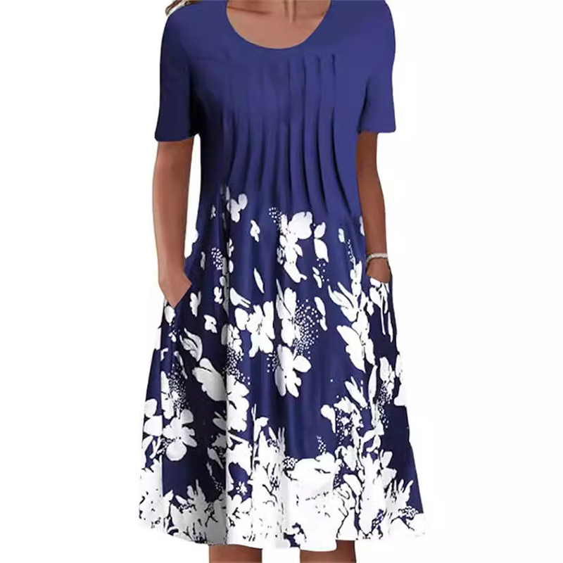 【S-3XL】👗Φόρεμα με φλοράλ ντεκολτέ-GR