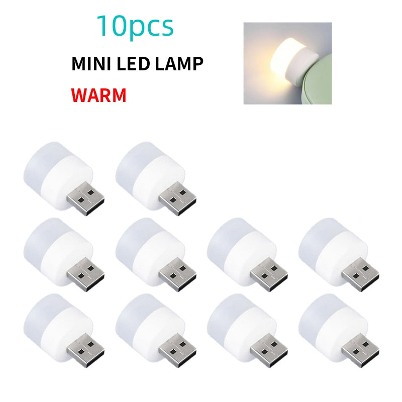 【10 vnt】 Mini USB naktinė lemputė