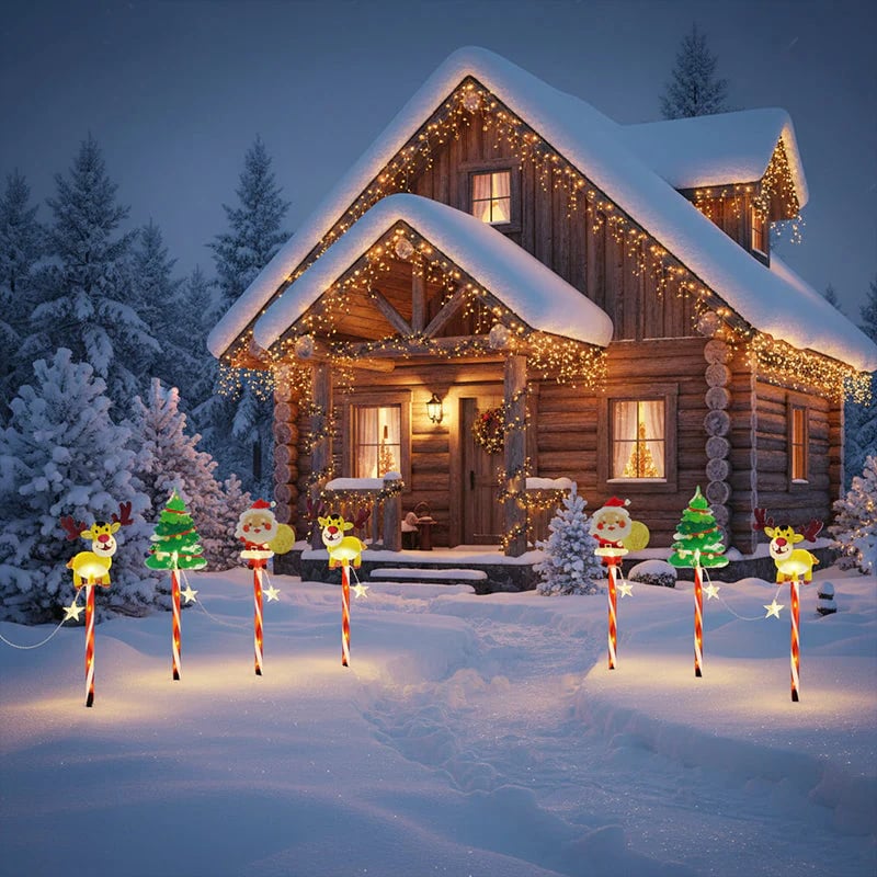 🎄🎁Συσκευασία με 6 κινούμενα χριστουγεννιάτικα λαμπάκια-SI 