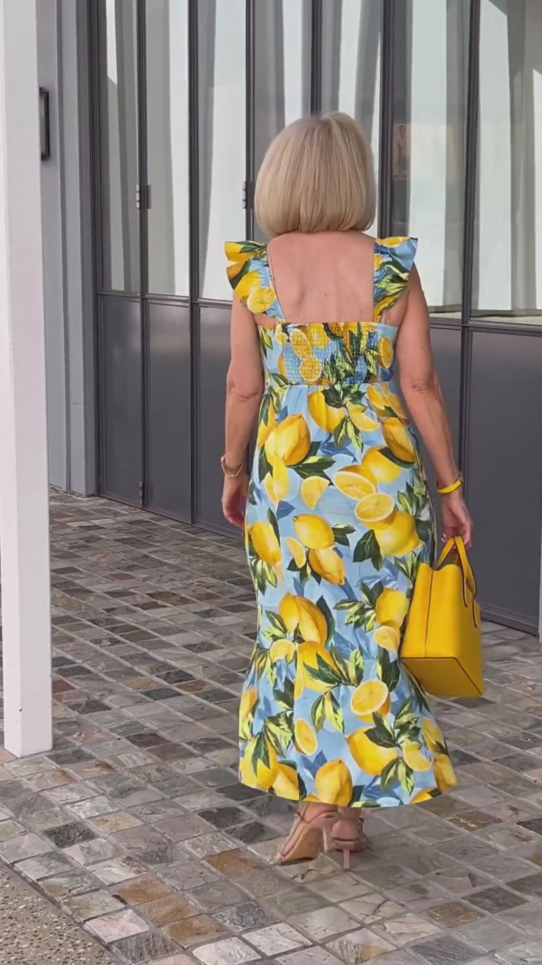 🍋Φόρεμα Townick με σκορπισμένες άκρες 