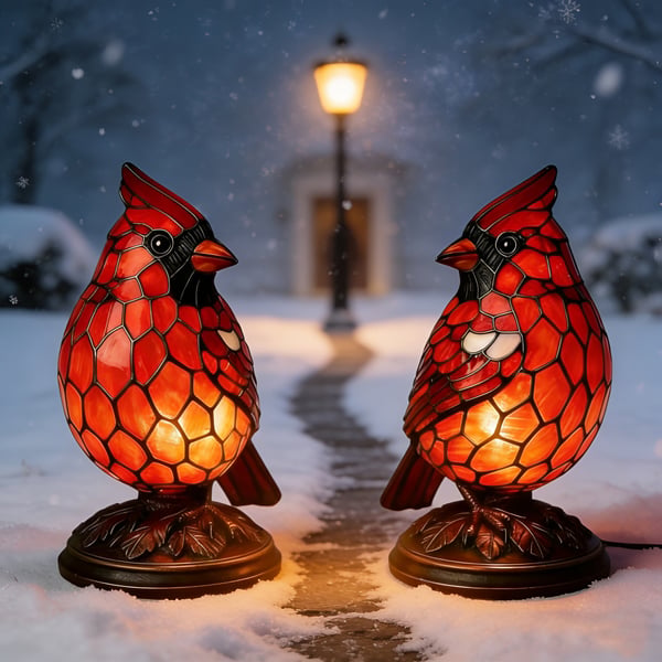 ⏰Paskutinė išpardavimo diena – 49 % nuolaida🐦Rankų darbo paukščio formos lempa, kulto lyderis raudonu kostiumu-LT