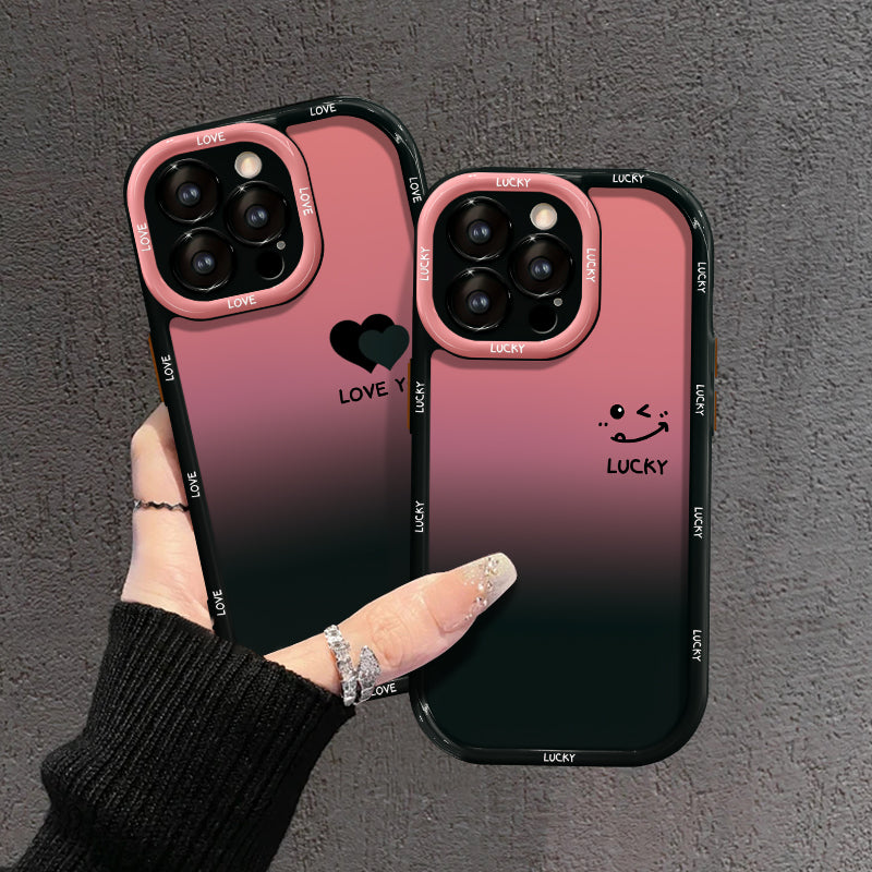 Θήκη iPhone με ματ ντεγκραντέ – Σ' ΑΓΑΠΩ ΚΑΙ ΚΑΛΗ ΤΥΧΗ, Smiley Designs-SI