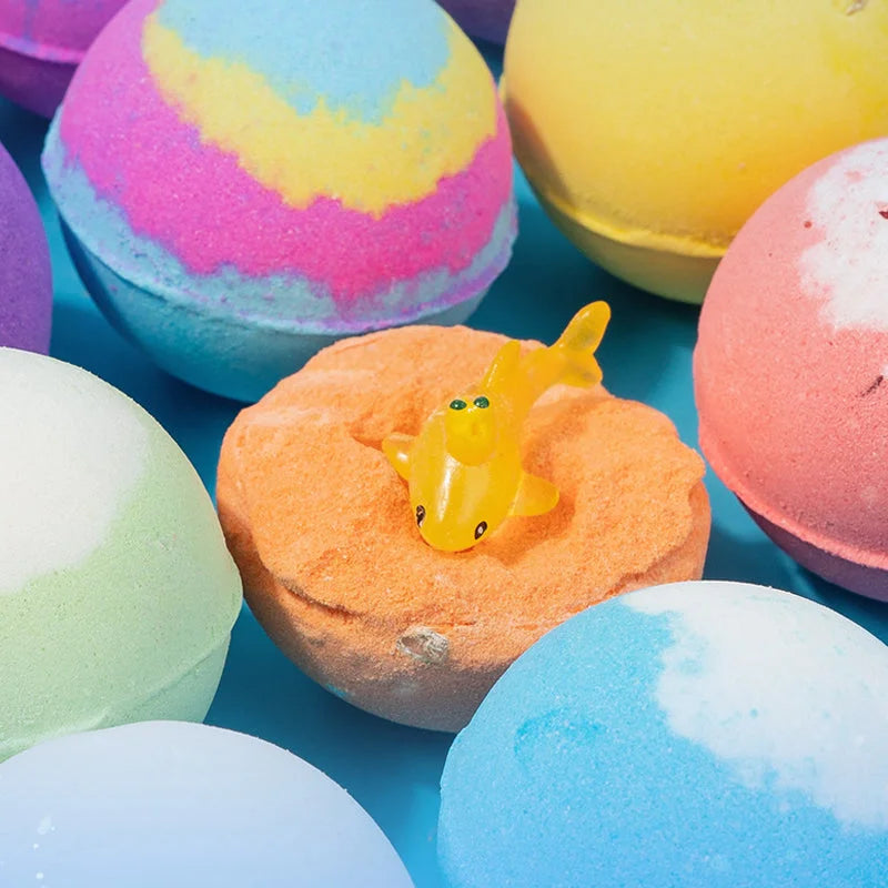 🔥🛁 Bombas de baño naturales para niños con mega burbujas y una sorpresa en el interior 🥚✨12 unidades. [1 paquete]-ES