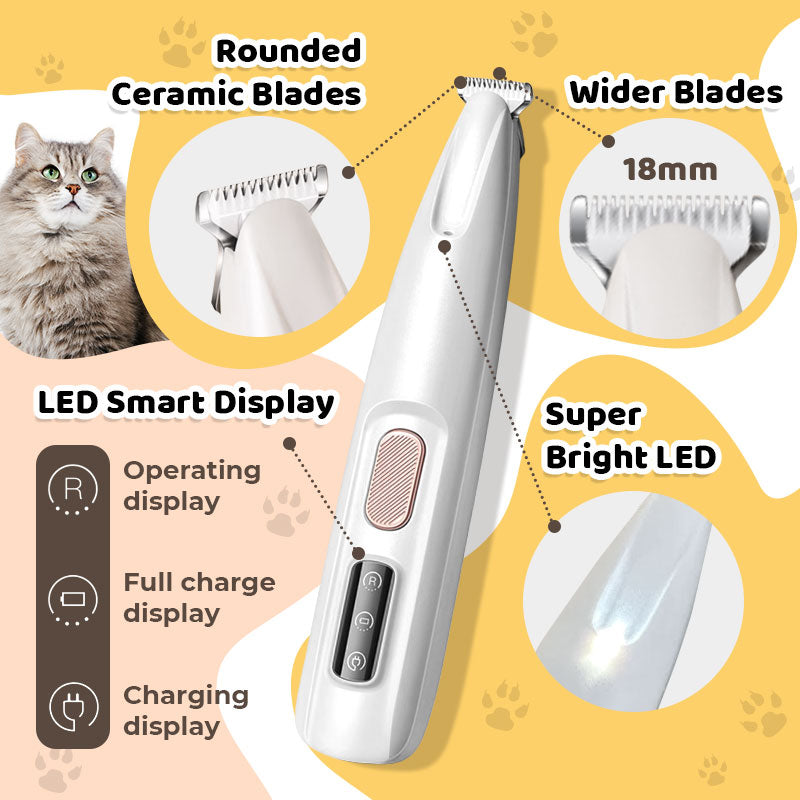 【🎉Mokėkite pristatymo metu】🐱Vandeniui atspari įkraunama naminių gyvūnėlių skustuvas su LED lempute 