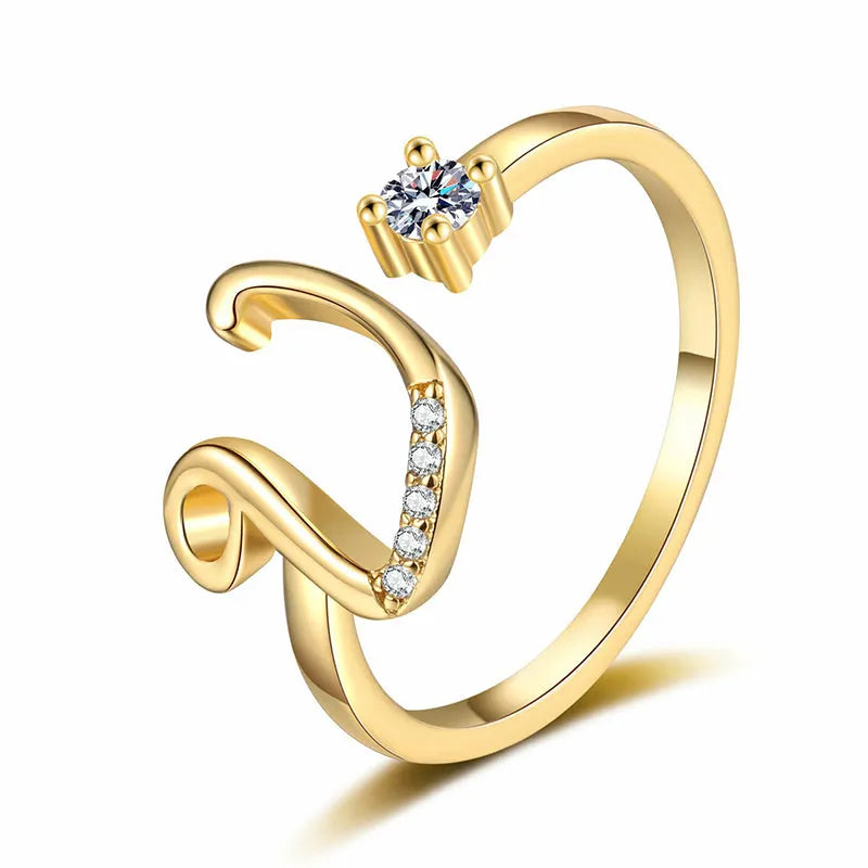 ⏳Časovno omejen 50 % popust⏰Nastavljiv bleščeči začetni prstan za ženske💍-SI
