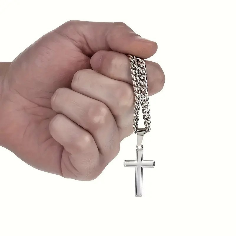 ⛓️ ΤΩΡΑ 50% ΕΚΠΤΩΣΗ! ✝️ Ανδρικό Κολιέ με Σταυρό από Ανοξείδωτο Ατσάλι - Ένα Διαχρονικό Σύμβολο, Ανθεκτικά Υλικά και Συσκευασία Δώρου-GR