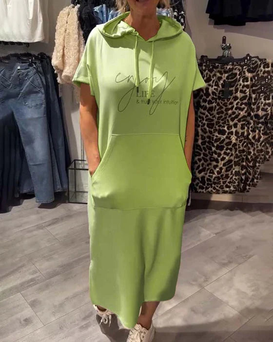 💥🔥👗[S-5XL]2026 m. nauja vasarinio stiliaus laisva, patogi ir kvėpuojanti didelio dydžio džemperio suknelė-LT