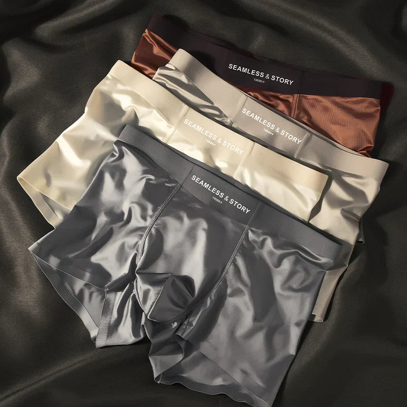 (3 τεμ.) Ανδρικά εσώρουχα Elegant Ice Silk από την Mulberry Silk με αντιμικροβιακή προστασία-GR