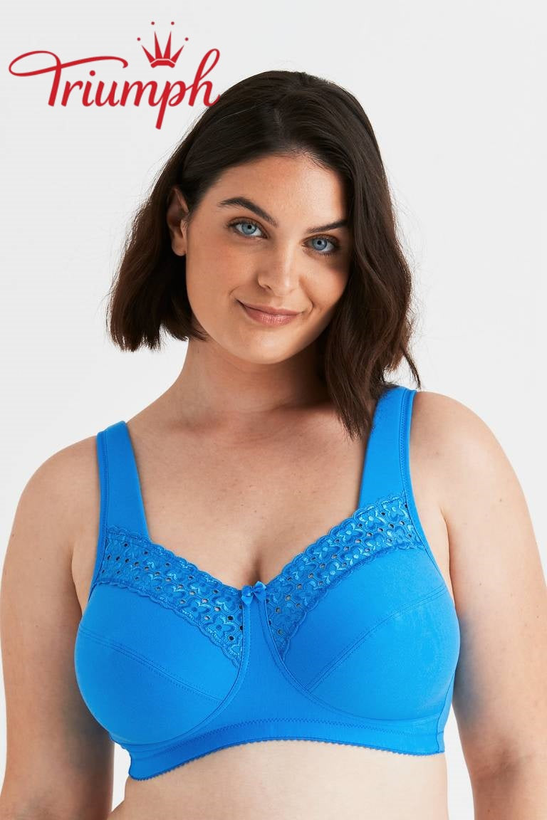 Triumph® 4-delni komplet 🥰 Modrčki iz čistega bombaža z vezeninami — Na voljo v različnih barvah in velikostih-SI