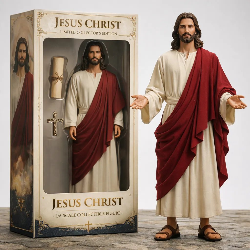 (🎁Paskutinė diena su 50 % nuolaida)🙏✝️Jėzaus Kristaus riboto leidimo kolekcinis paveikslas, 1/6 mastelio-LT