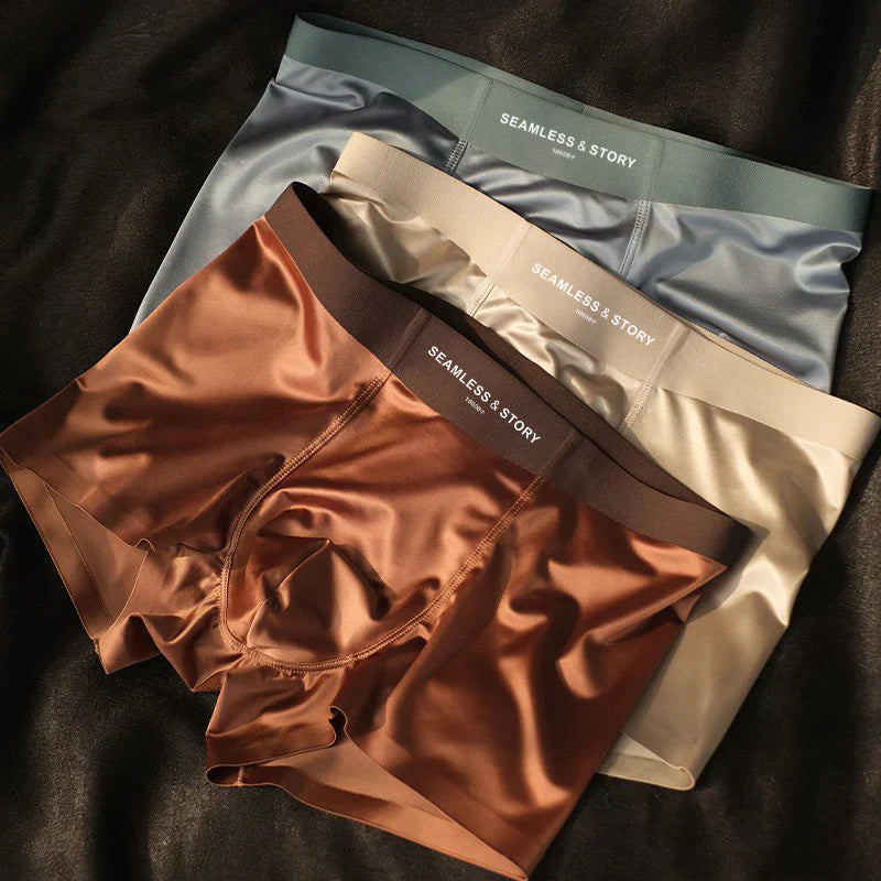 (3 τεμ.) Ανδρικά εσώρουχα Elegant Ice Silk από την Mulberry Silk με αντιμικροβιακή προστασία-GR