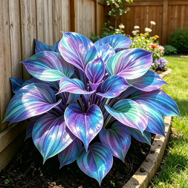 💎 Reta, įvairiaspalvė, opalinė hosta 🌿 Nuostabi lapija, kuri žėri visą sezoną-LT