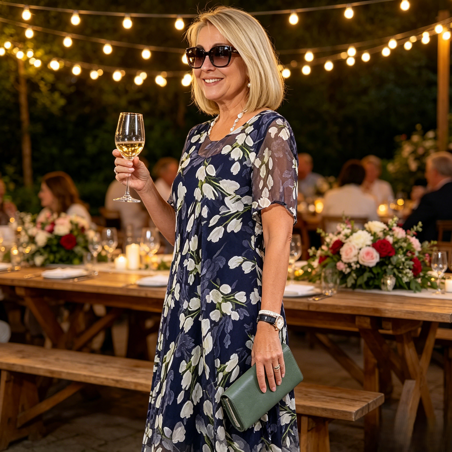 Ženska obleka A-kroja s cvetličnim vzorcem👗-SI
