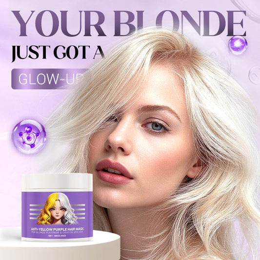 Mascarilla morada para cabello rubio: elimina los tonos amarillos, restaura el brillo y protege el color.-ES