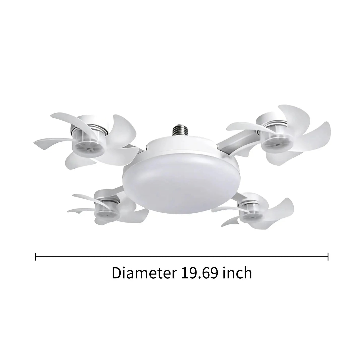 Moderna stropna ventilatorska svetilka z navojem E27 (model 2026) - tihi 2-v-1 LED ventilator z daljinskim upravljalnikom-SI