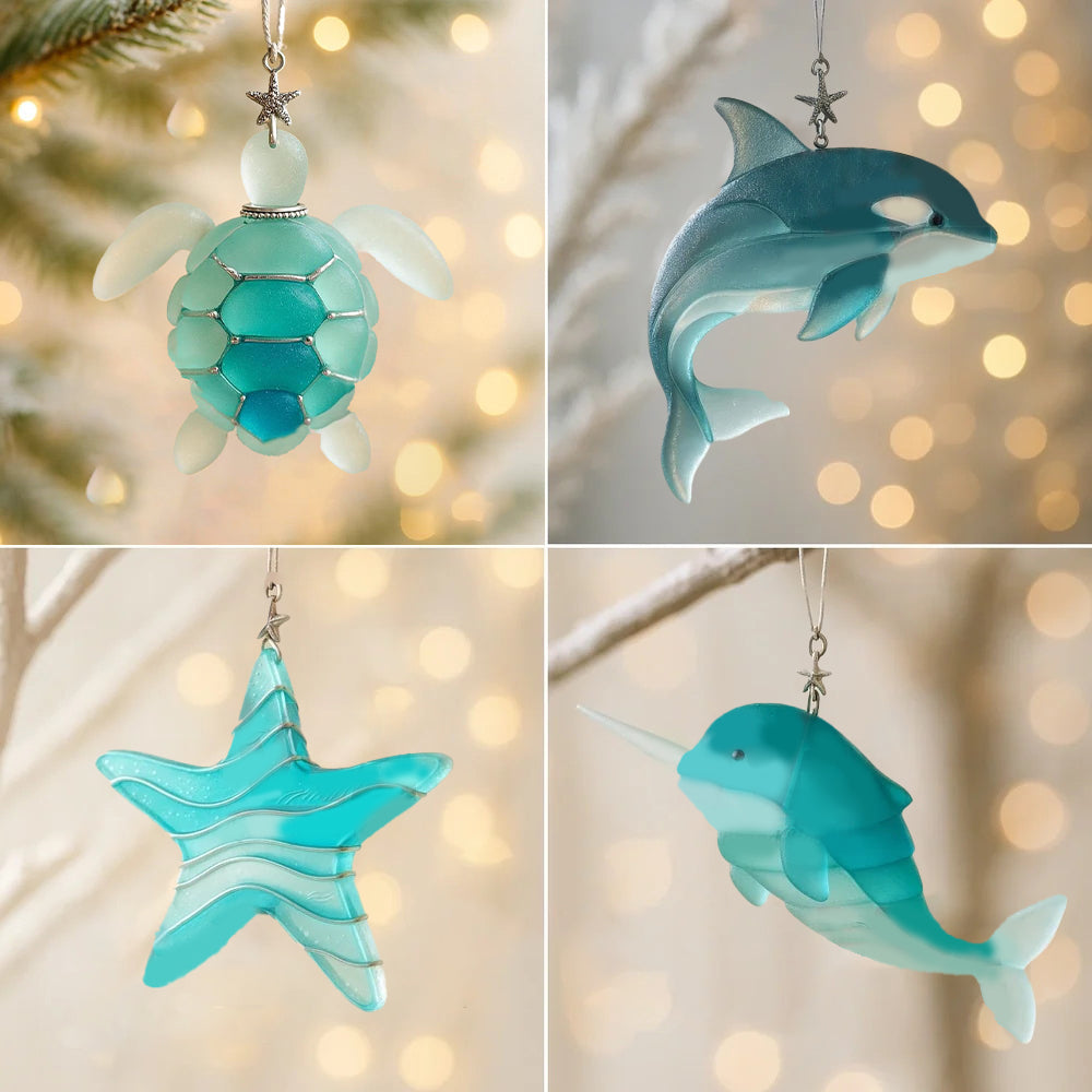 🎁🐟Adventni koledar iz morskega stekla z morsko tematiko za leto 2025🎁-SI