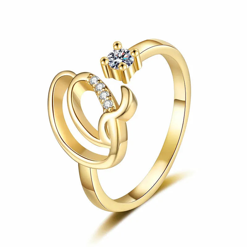 ⏳Časovno omejen 50 % popust⏰Nastavljiv bleščeči začetni prstan za ženske💍-SI