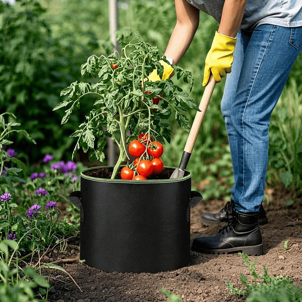 🌱 Paket 5 vrečk za gojenje s prostornino 19 litrov (5 galon) – trpežni, zračni lončki iz blaga z ročaji za zelenjavo, rože in sadje-SI