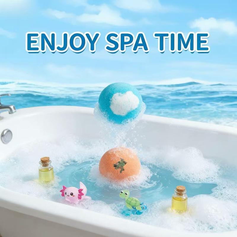 🔥🛁 Natūralios vonios bombos vaikams su dideliais burbulais ir staigmena viduje 🥚✨12 vnt. [1 pakuotė]-LT