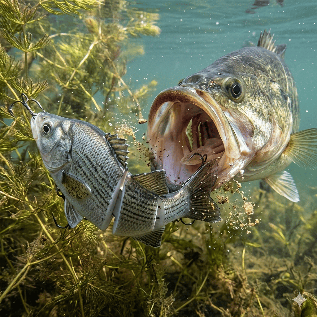 🌊Prevladajte vodo: Ozark Trail 5-palčna večdelna vaba za belega brancina🐟-SI
