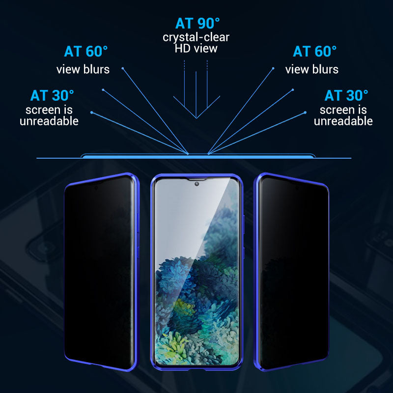 💥Etui magnetyczne z hartowanego szkła, dwustronne, do telefonów Samsung serii S23-S25-SI
