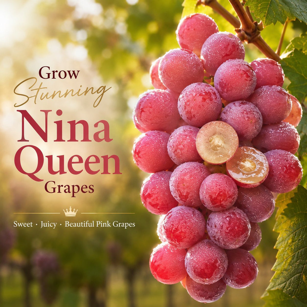 Omejena nova sorta – grozdna semena Queen Nina za sladke, sočne vrtne letine 🍇-SI