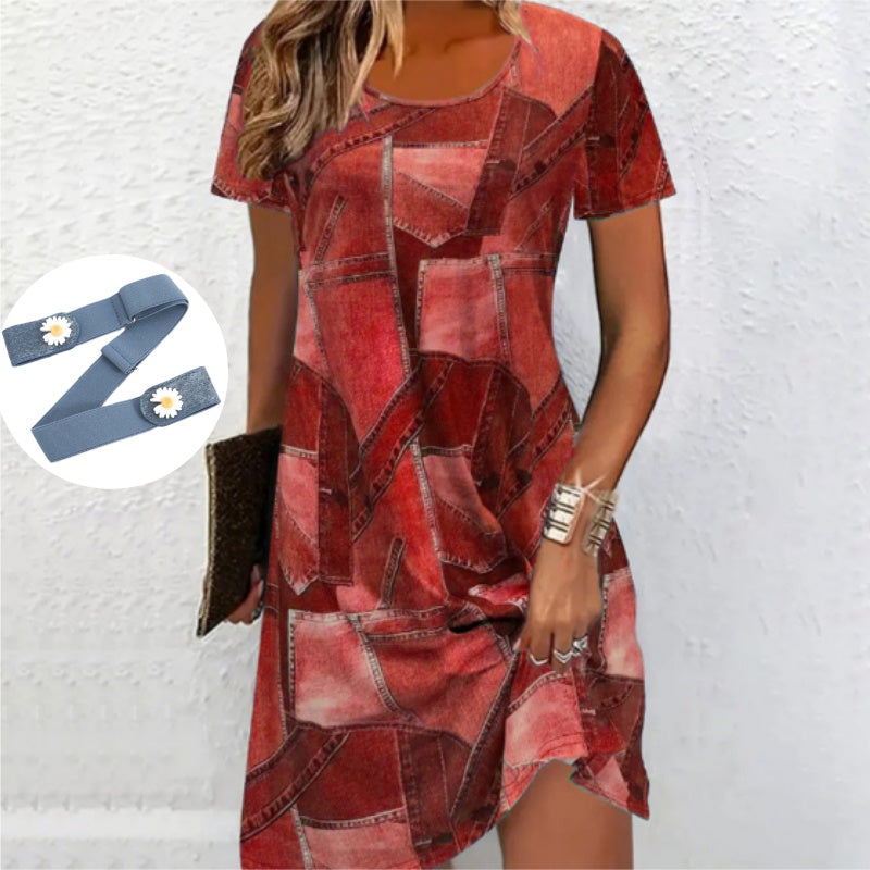 👗Γυναικείο casual φόρεμα με σχέδιο patchwork-GR