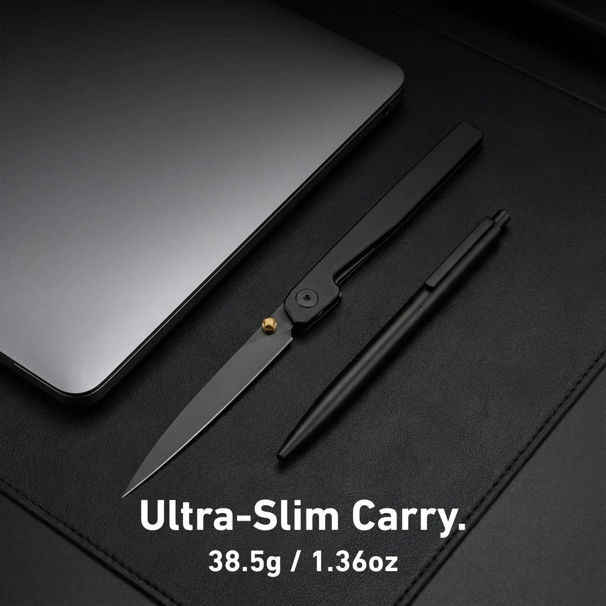🔥Zadnja dnevna razprodaja 50 % POPUSTA🎉Nož Lanky Liner Lock Front Flipper s črnim aluminijastim ročajem-SI