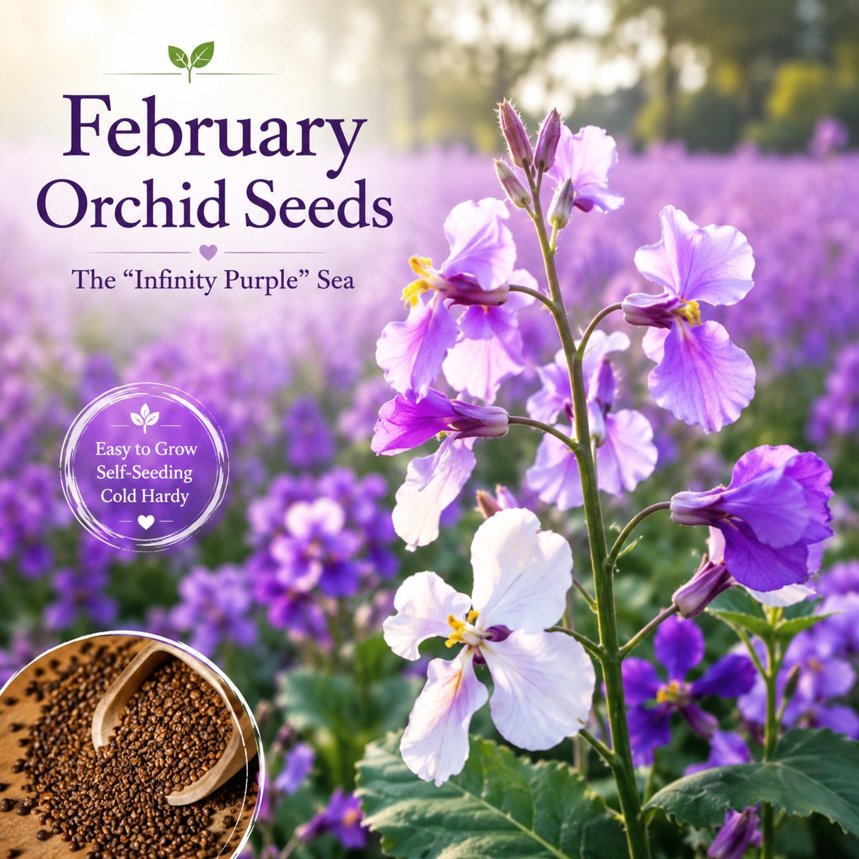 💜Februarska semena orhidej | Infinity Purple Sea-SI
