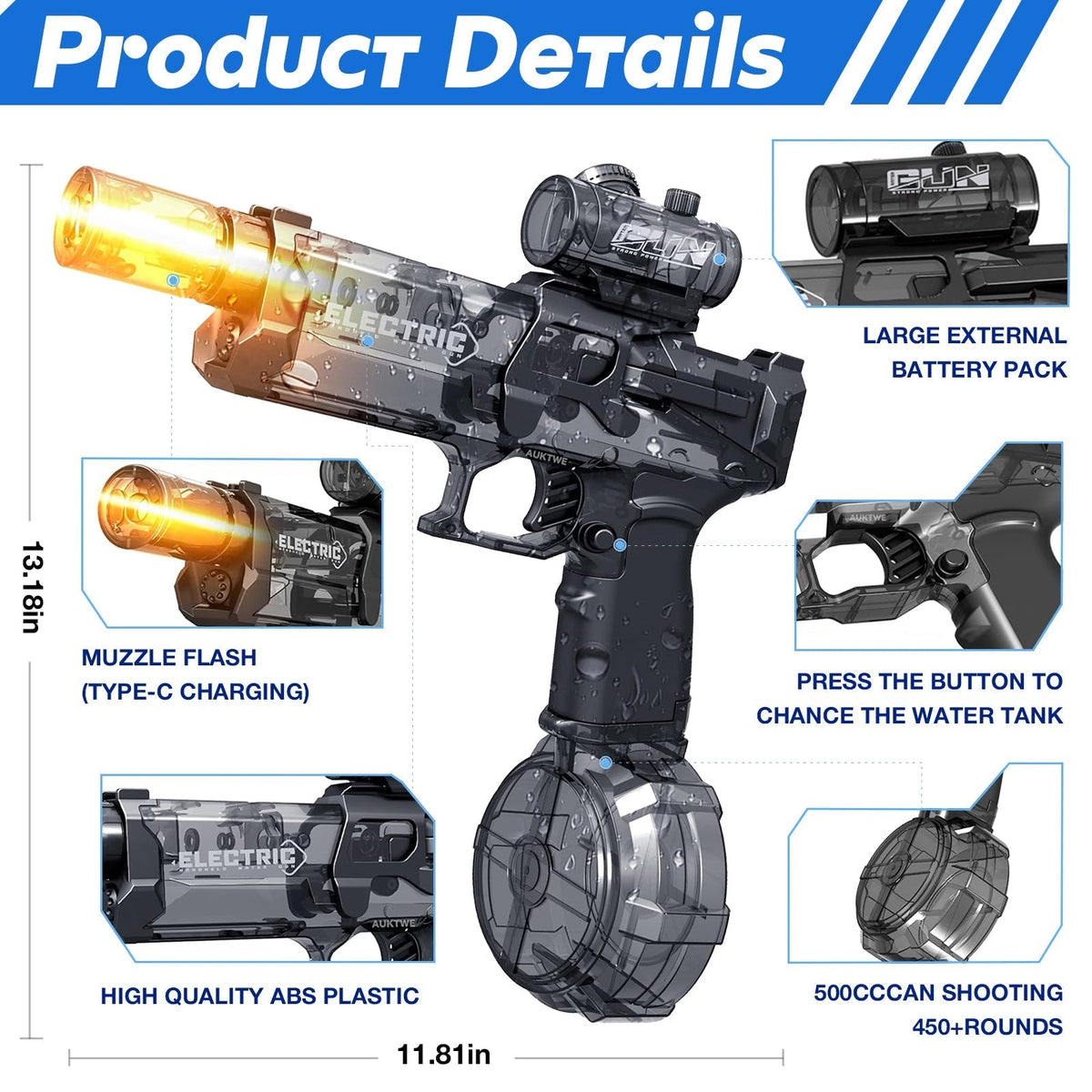 Woyuosn Battle Blaster elektrinis vandens pistoletas-LT