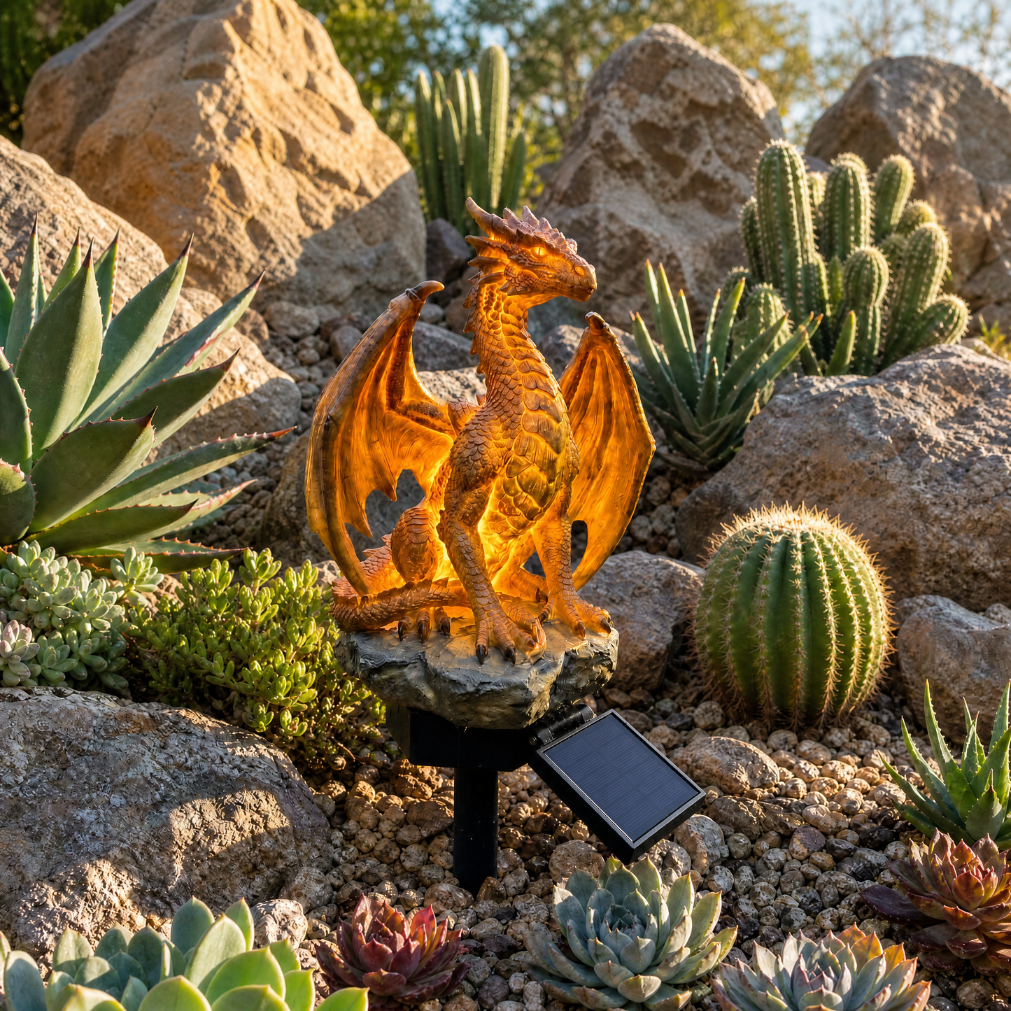 Solarna vrtna svetilka Dragon Legacy Golden Ember Edition-SI