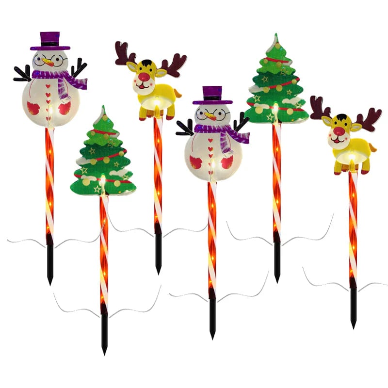 🎄🎁Συσκευασία με 6 κινούμενα χριστουγεννιάτικα λαμπάκια-SI 