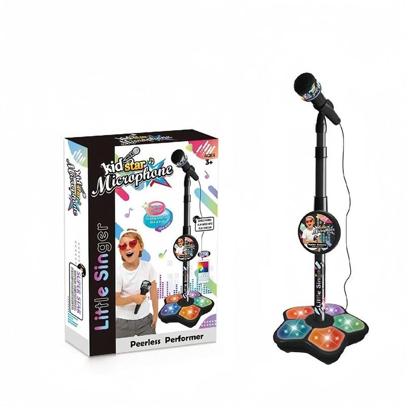 🎤 Igrača za karaoke mikrofon za otroke - lučke + raztegljivo držalo (70-90 cm) - popolno darilo za rojstni dan!🎁-SI