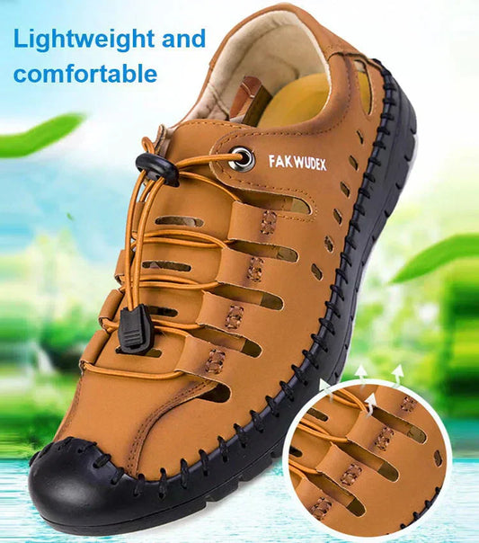 🔥Δερμάτινα σανδαλία aviator με τικό διάνα 👞-GR