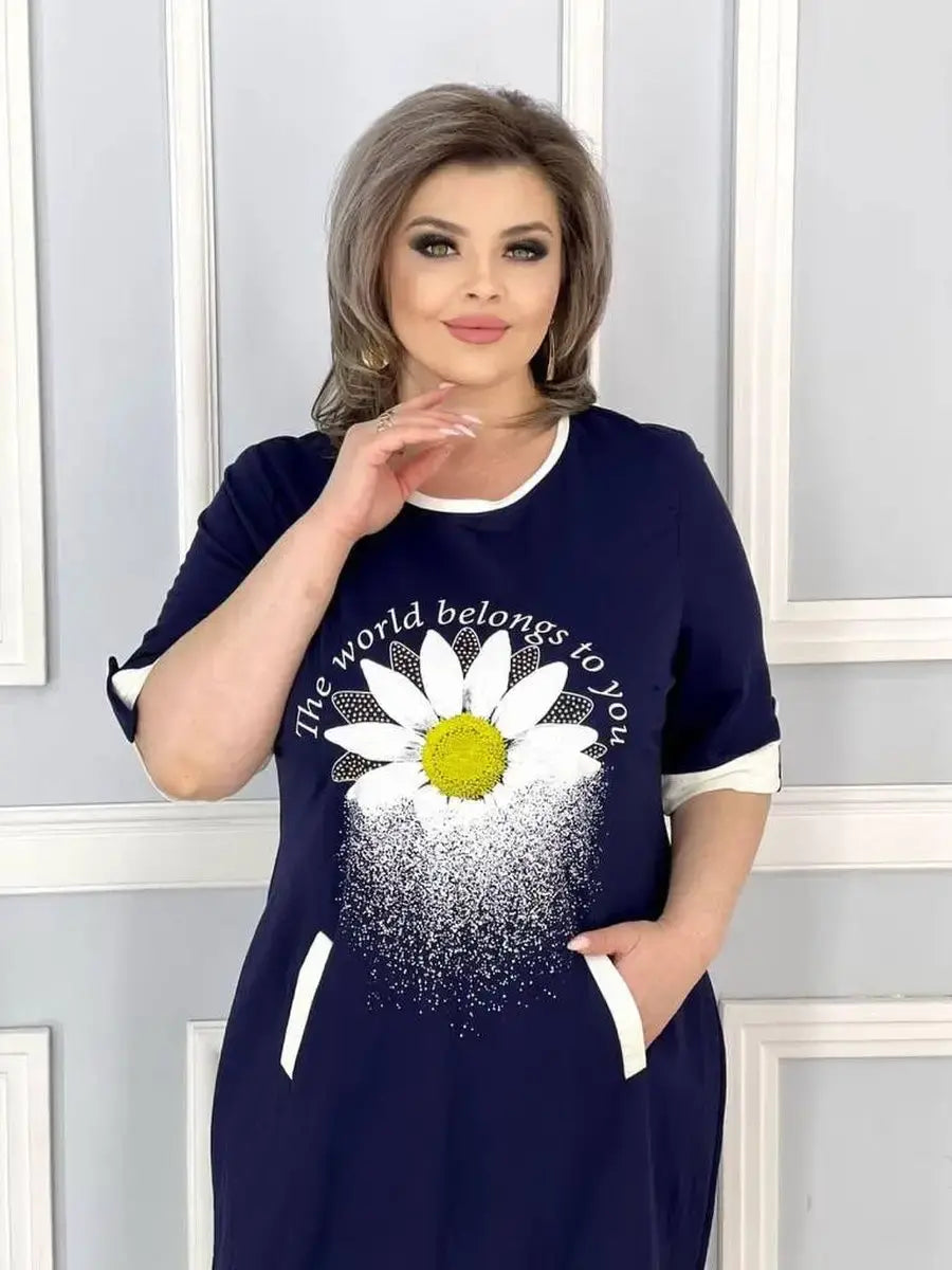 👗Νέο μοδάτο φόρεμα με νέα λουλούδια-GR 