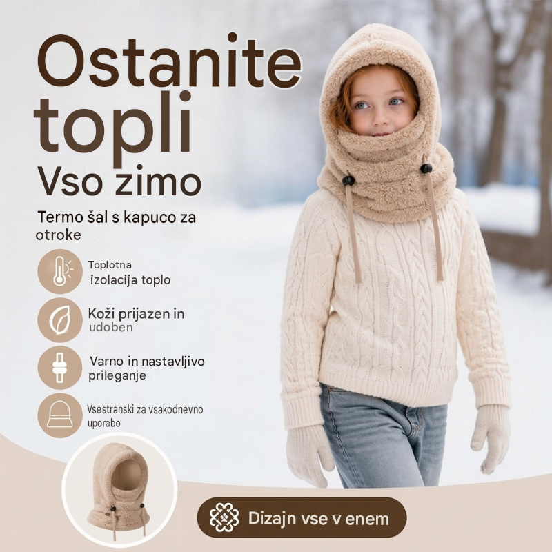 🔥 50 % POPUST 🔥 Vetroodporna in izolacijska kolesarska podkapa za otroke – topla, zračna in udobna za zimo 🚴❄️-SI