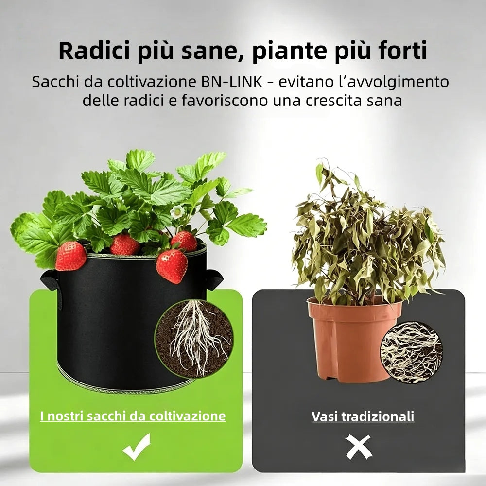 🌱 Paket 5 vrečk za gojenje s prostornino 19 litrov (5 galon) – trpežni, zračni lončki iz blaga z ročaji za zelenjavo, rože in sadje-SI