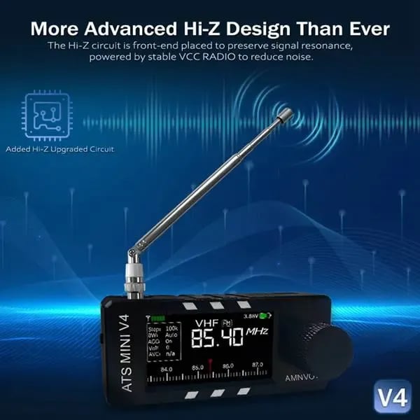 📻Nadgrajeni vsepasovni DSP radijski sprejemnik ATS Mini V4 Si4732-SI