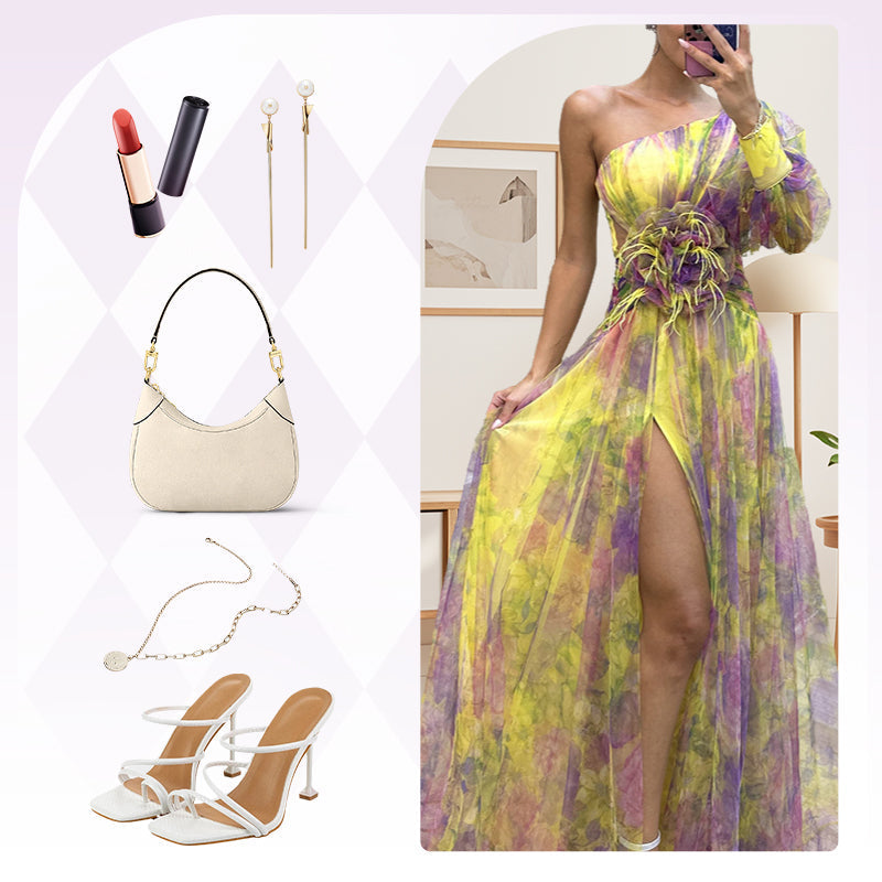 ✨【Μάγος αδυνατίσματος】. Φόρεμα Mirage Color Block✨-GR