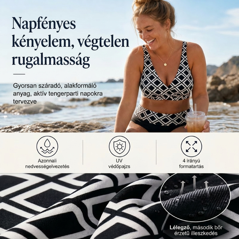 👙🌊Ženski dvodelni bikini komplet z visokim pasom-SI