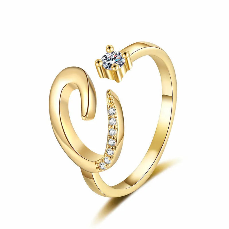 ⏳Časovno omejen 50 % popust⏰Nastavljiv bleščeči začetni prstan za ženske💍-SI