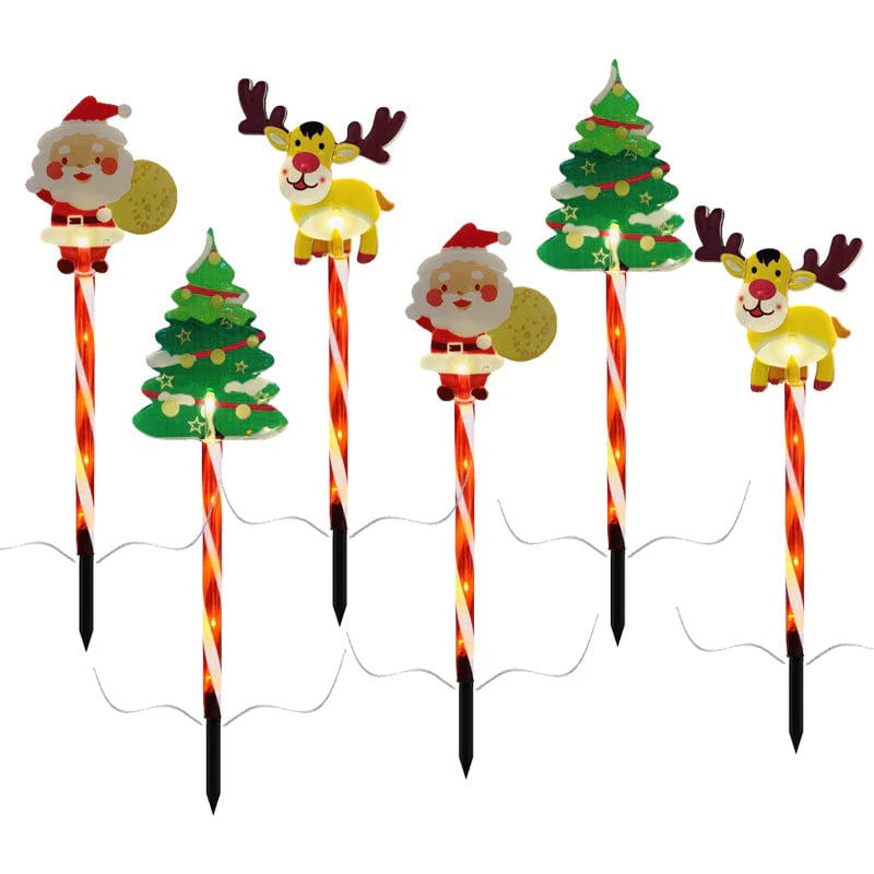 🎄🎁Συσκευασία με 6 κινούμενα χριστουγεννιάτικα λαμπάκια-SI 