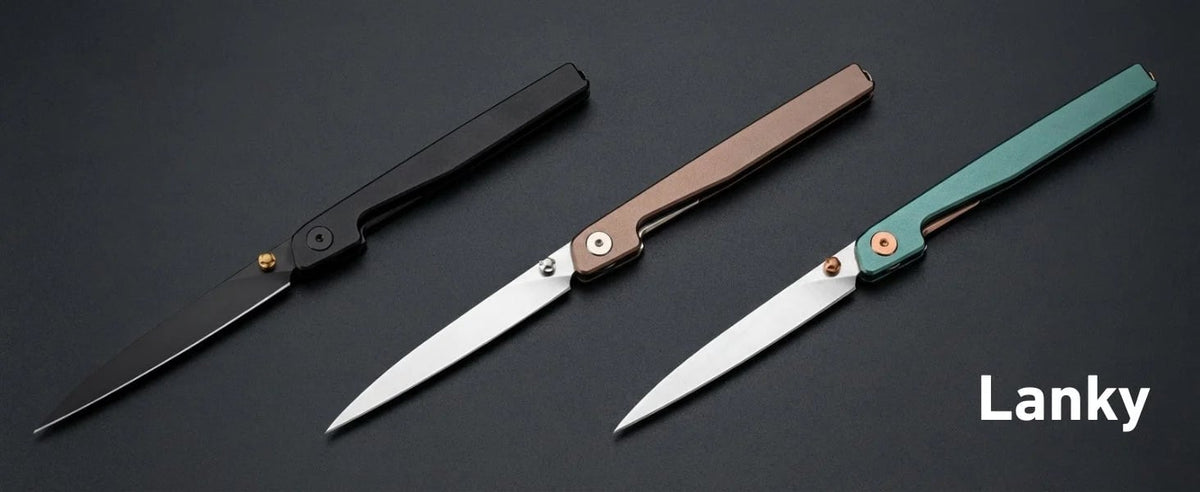 🔥Zadnja dnevna razprodaja 50 % POPUSTA🎉Nož Lanky Liner Lock Front Flipper s črnim aluminijastim ročajem-SI