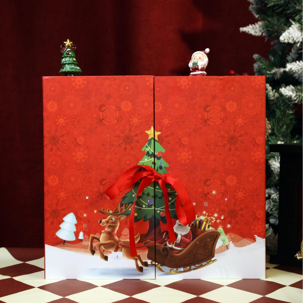 Ροζ μαρμάρινο ημερολόγιο advent 2025, κουτί αντίστροφης μέτρησης 24 ημέρες πριν από τα Χριστούγεννα-SI